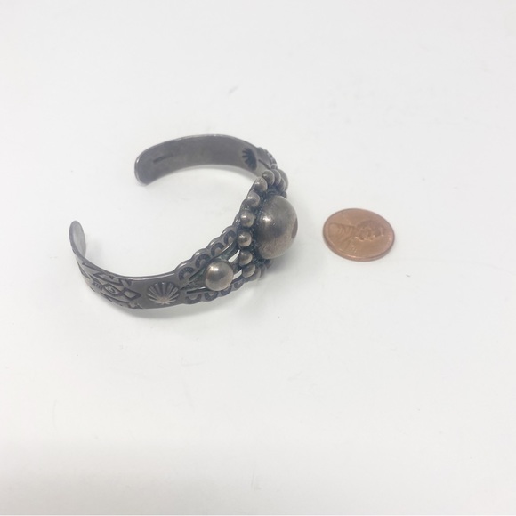 658 Vintage Fred Harvey Era Silver Ingot Cuff Bracelet - Picture 5 of 12